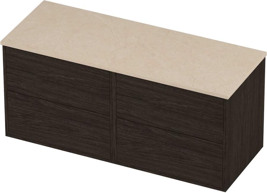 Proline Deck Badmeubelset Hardsteen Voor Grepen 120x46x54 cm Sand Stone Mokka Oak