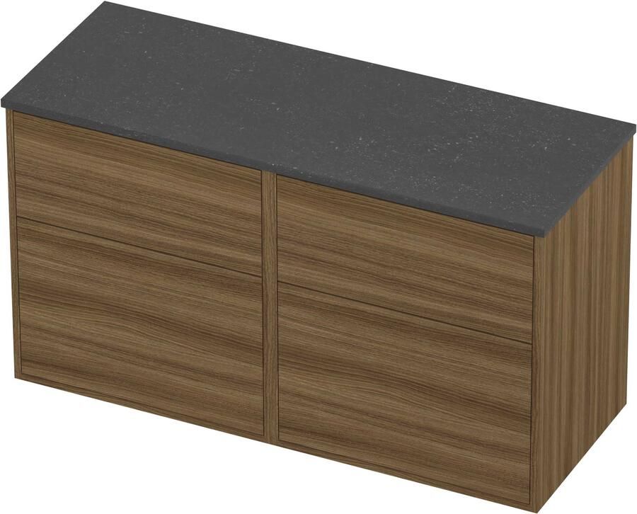 Proline Deck Badmeubelset Hardsteen Voor Grepen 120x46x67 cm Blue Stone Caramel Walnut