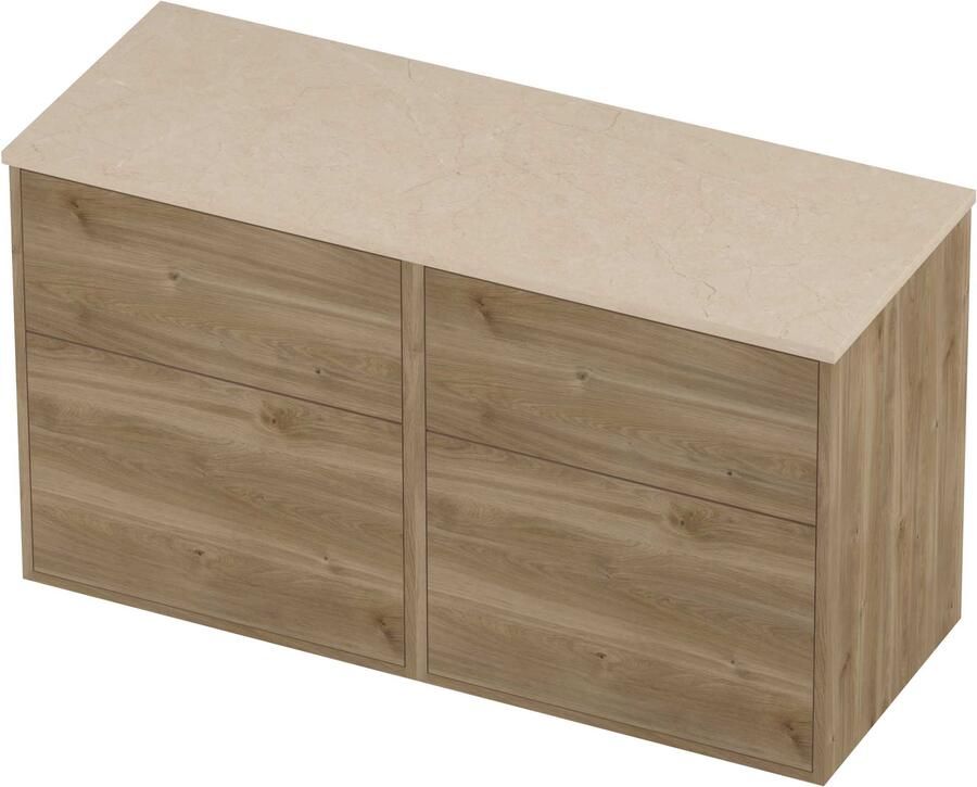Proline Deck Badmeubelset Hardsteen Voor Grepen 120x46x67 cm Sand Stone Cider Oak
