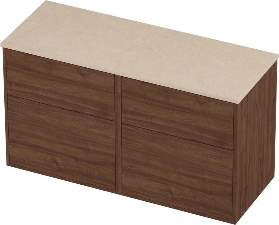 Proline Deck Badmeubelset Hardsteen Voor Grepen 120x46x67 cm Sand Stone Indian Walnut