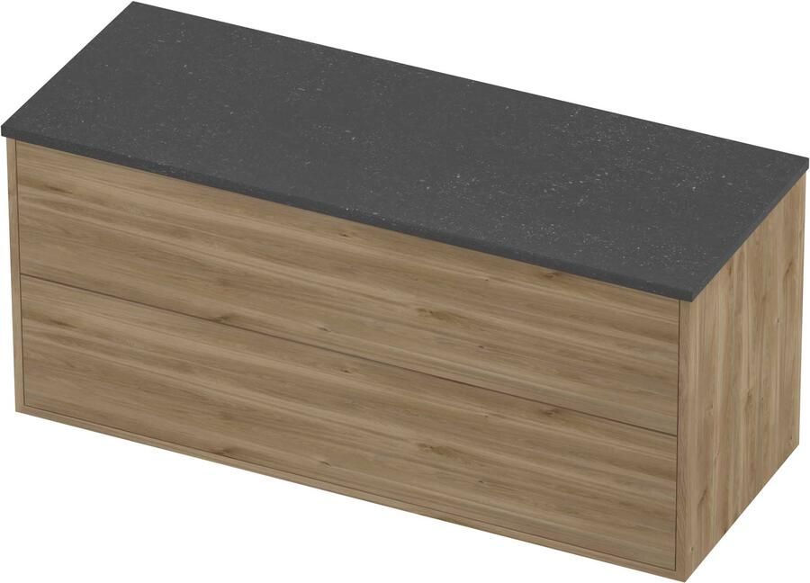 Proline Deck Badmeubelset Hardsteen Voor Grepen 2 Laden 120x46x54 cm Blue Stone Cider Oak