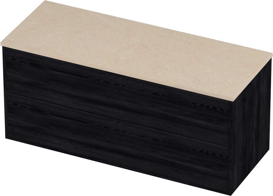 Proline Deck Badmeubelset Hardsteen Voor Grepen 2 Laden 120x46x54 cm Sand Stone Black Oak