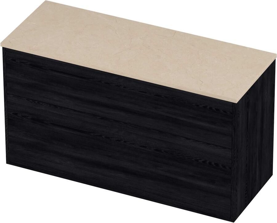 Proline Deck Badmeubelset Hardsteen Voor Grepen 2 Laden 120x46x67 cm Sand Stone Black Oak