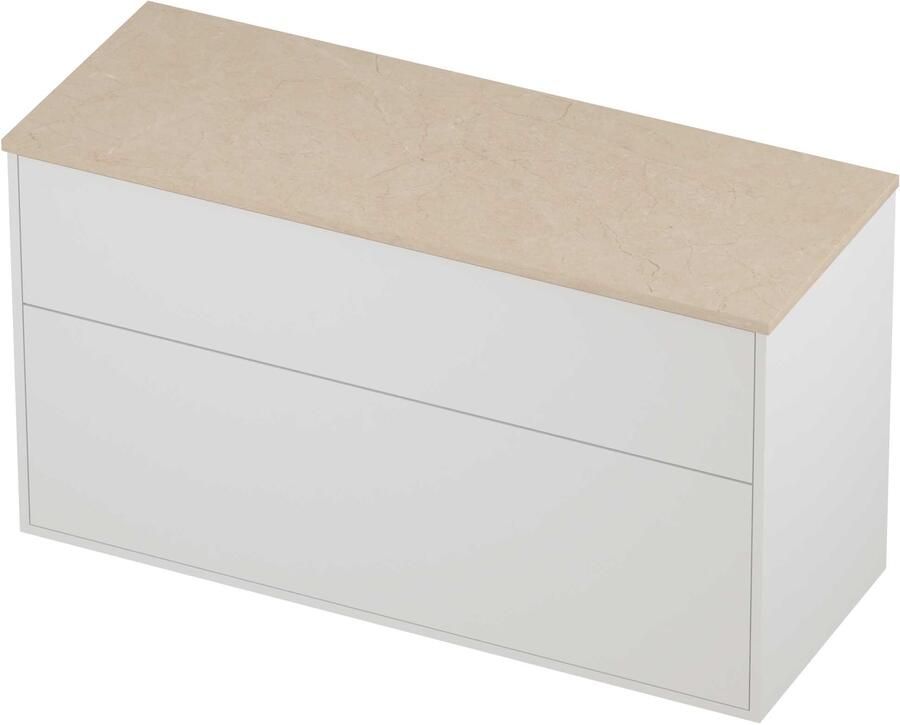 Proline Deck Badmeubelset Hardsteen Voor Grepen 2 Laden 120x46x67 cm Sand Stone Mat White