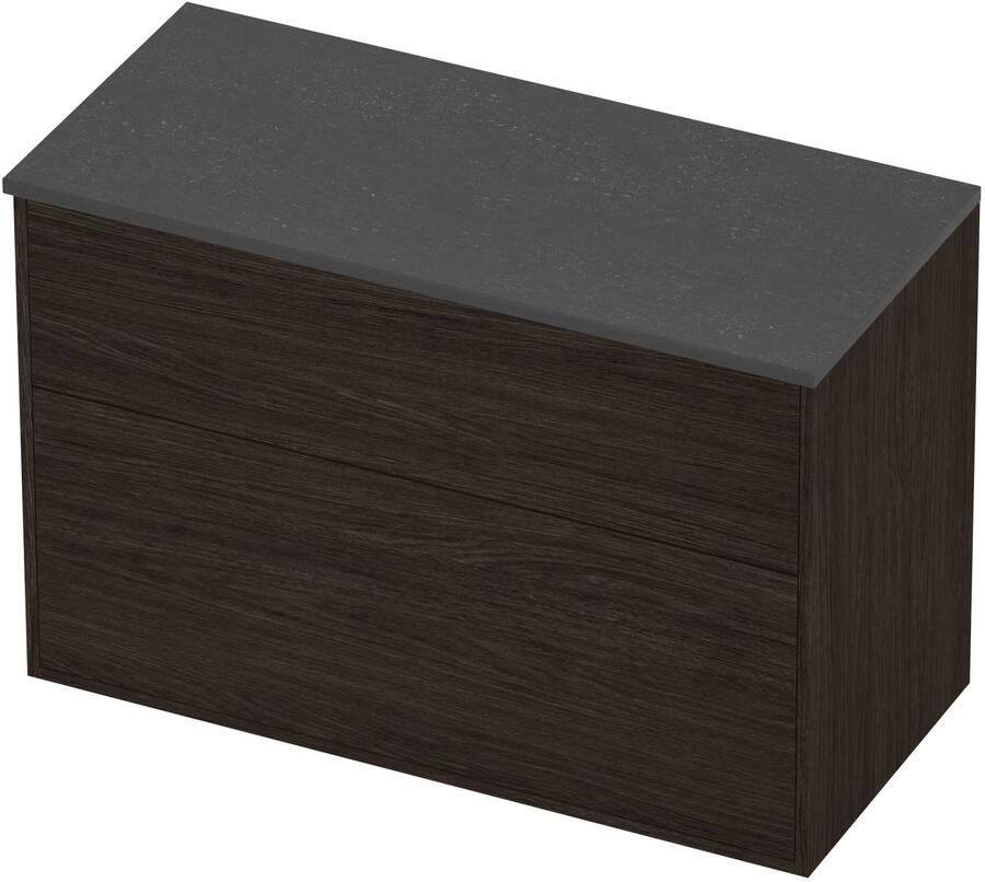 Proline Deck Badmeubelset Hardsteen Voor Grepen Asymmetrisch 100x46x67 cm Blue Stone Mokka Oak