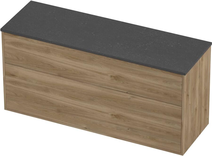 Proline Deck Badmeubelset Hardsteen Voor Grepen Asymmetrisch 140x46x67 cm Blue Stone Cider Oak
