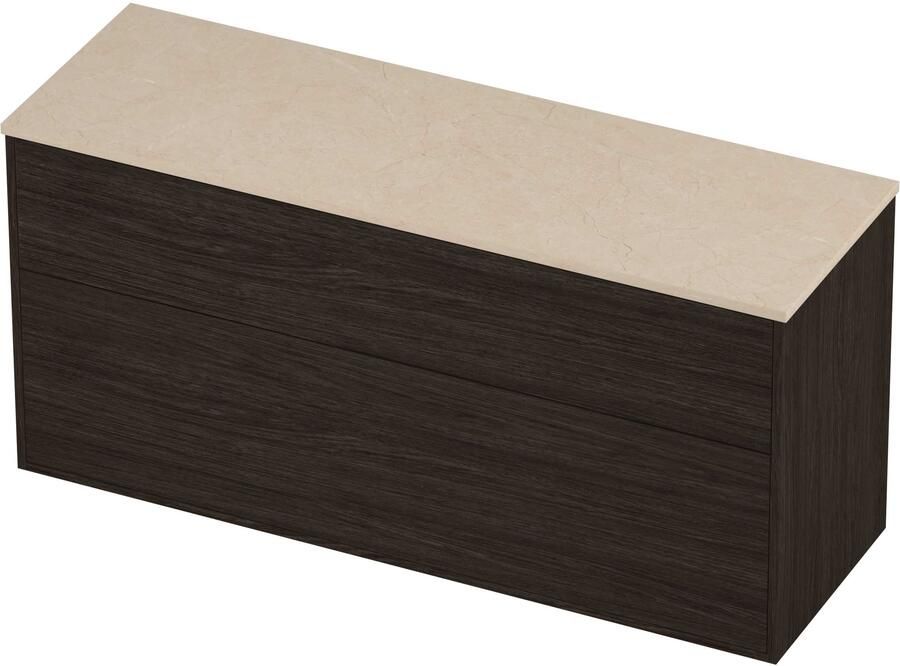 Proline Deck Badmeubelset Hardsteen Voor Grepen Asymmetrisch 140x46x67 cm Sand Stone Mokka Oak