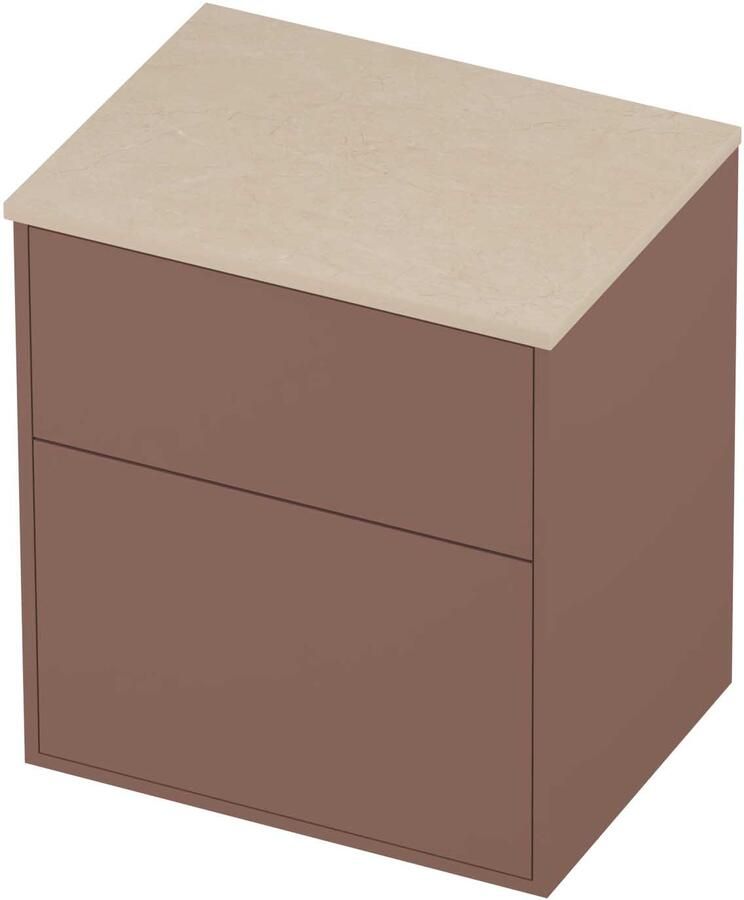 Proline Deck Badmeubelset Hardsteen Voor Grepen Asymmetrisch 60x46x67 cm Sand Stone Beauty Blush