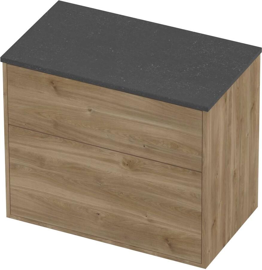 Proline Deck Badmeubelset Hardsteen Voor Grepen Asymmetrisch 80x46x67 cm Blue Stone Cider Oak