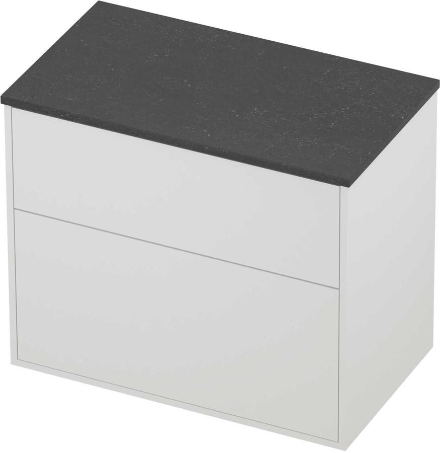 Proline Deck Badmeubelset Hardsteen Voor Grepen Asymmetrisch 80x46x67 cm Blue Stone Mat White