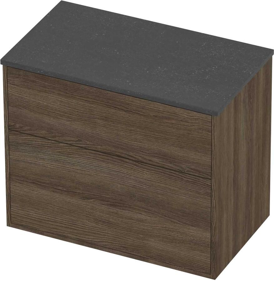 Proline Deck Badmeubelset Hardsteen Voor Grepen Asymmetrisch 80x46x67 cm Blue Stone Vital Oak