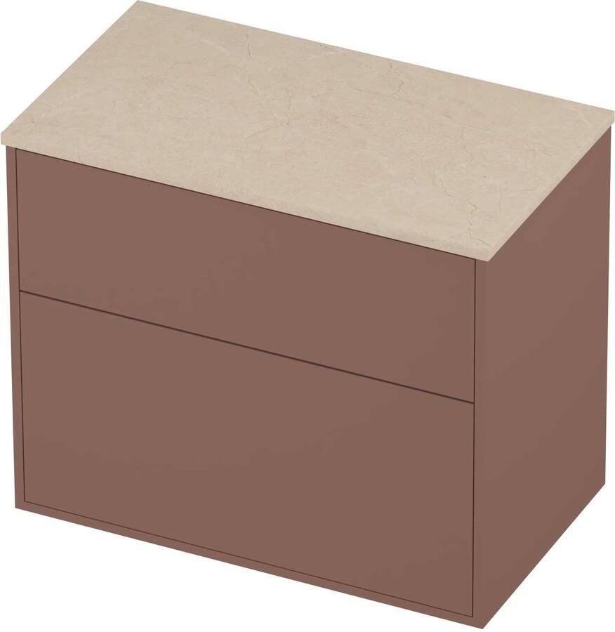 Proline Deck Badmeubelset Hardsteen Voor Grepen Asymmetrisch 80x46x67 cm Sand Stone Beauty Blush