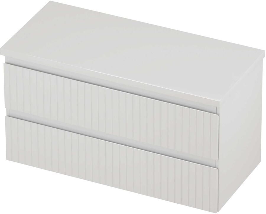 Proline Deck Badmeubelset Symmetrisch Gefreesd 100x46x55 cm Hoogglans Wit