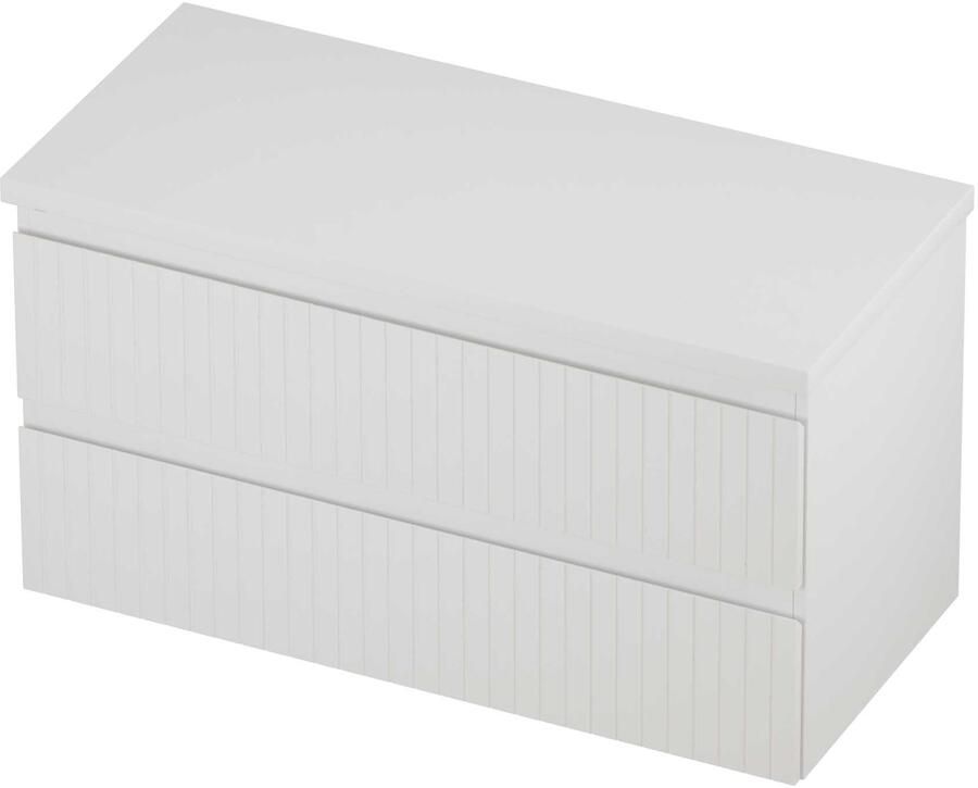 Proline Deck Badmeubelset Symmetrisch Gefreesd 100x46x55 cm Mat Wit