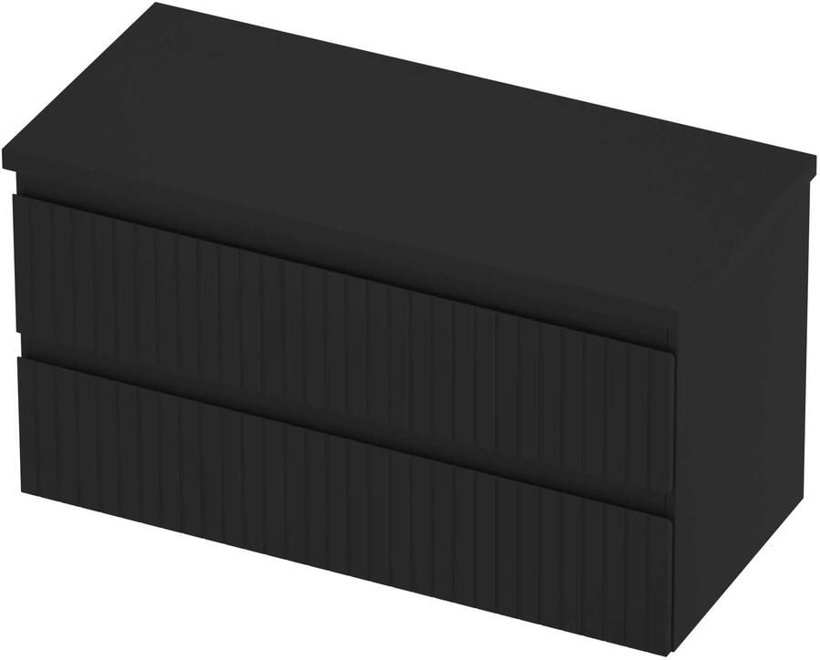 Proline Deck Badmeubelset Symmetrisch Gefreesd 100x46x55 cm Mat Zwart