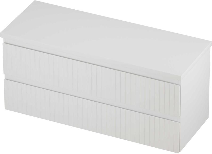 Proline Deck Badmeubelset Symmetrisch Gefreesd 120x46x55 cm Mat Wit