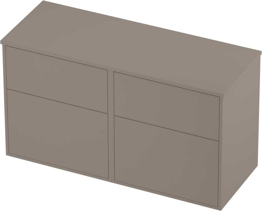 Proline Deck Badmeubelset Voor Grepen Asymmetrisch Kader 120x46x67 cm Clay Beige