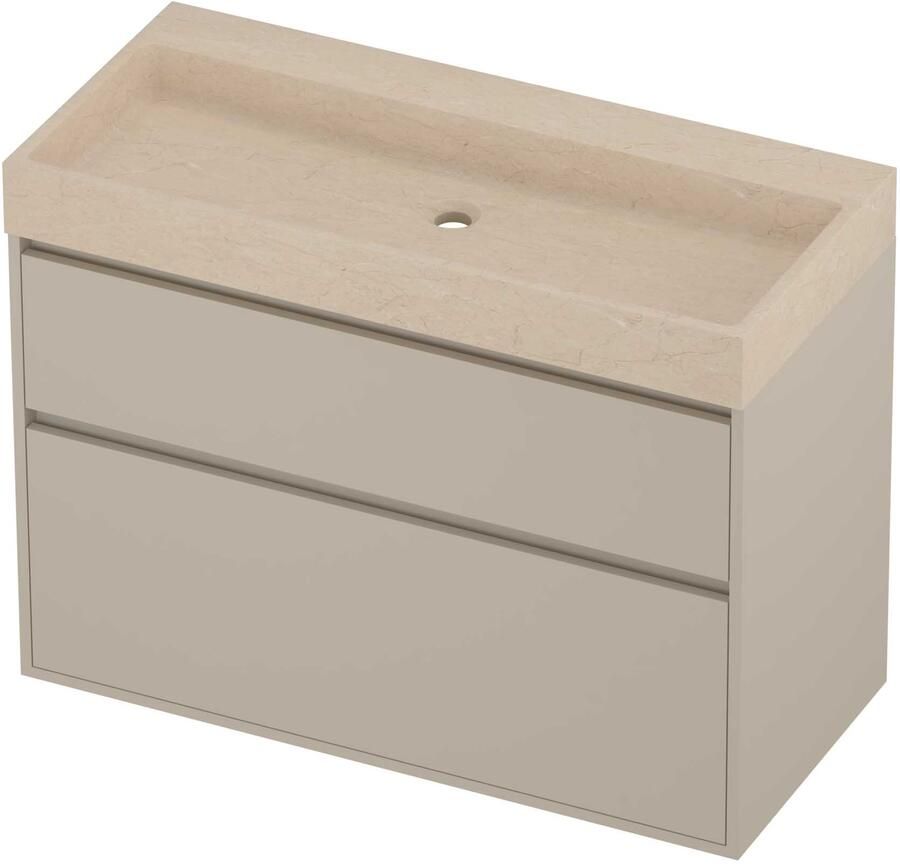 Proline Evoli Badmeubelset Hardsteen Loft 100x46x75 cm Sand Stone Soft Linen