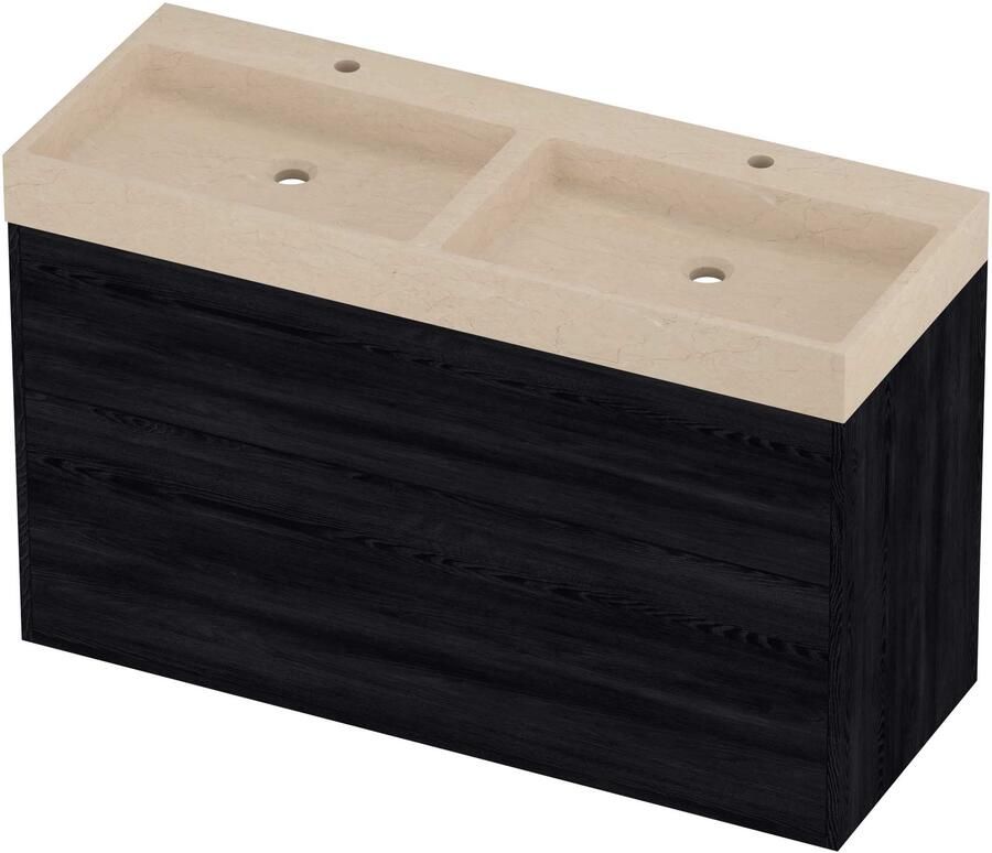 Proline Evoli Badmeubelset Hardsteen Loft 120x46x75 cm Sand Stone Black Oak