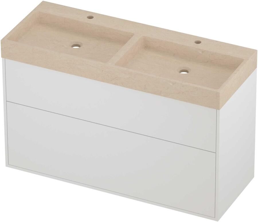 Proline Evoli Badmeubelset Hardsteen Loft 120x46x75 cm Sand Stone Mat White