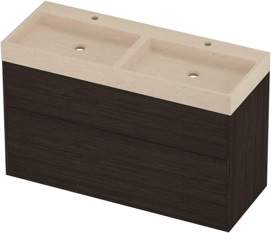 Proline Evoli Badmeubelset Hardsteen Loft 120x46x75 cm Sand Stone Mokka Oak