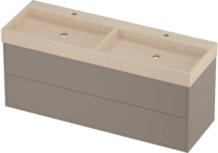 Proline Evoli Badmeubelset Hardsteen Loft 2 Laden 140x46x62 cm Sand Stone Clay Beige