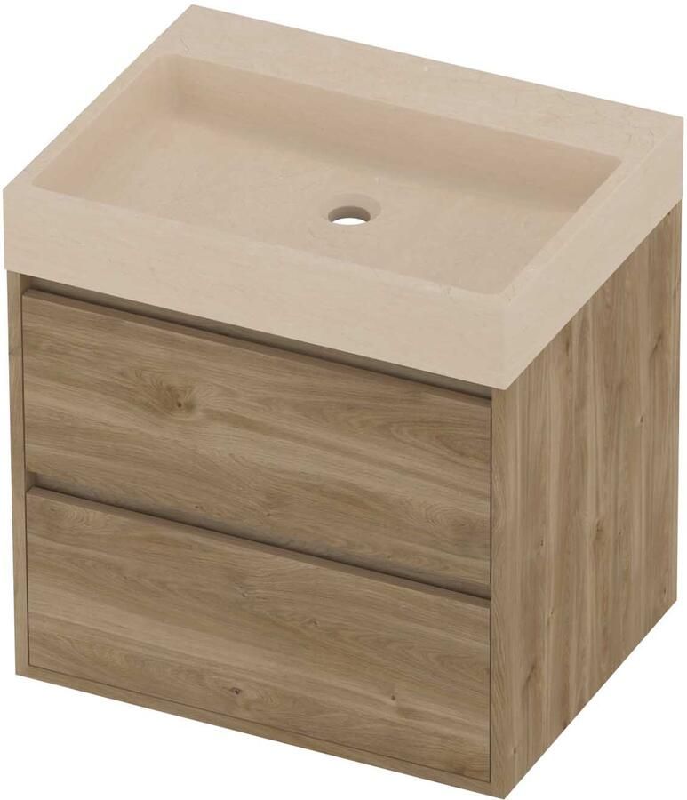 Proline Evoli Badmeubelset Hardsteen Loft 60x46x62 cm Sand Stone Cider Oak