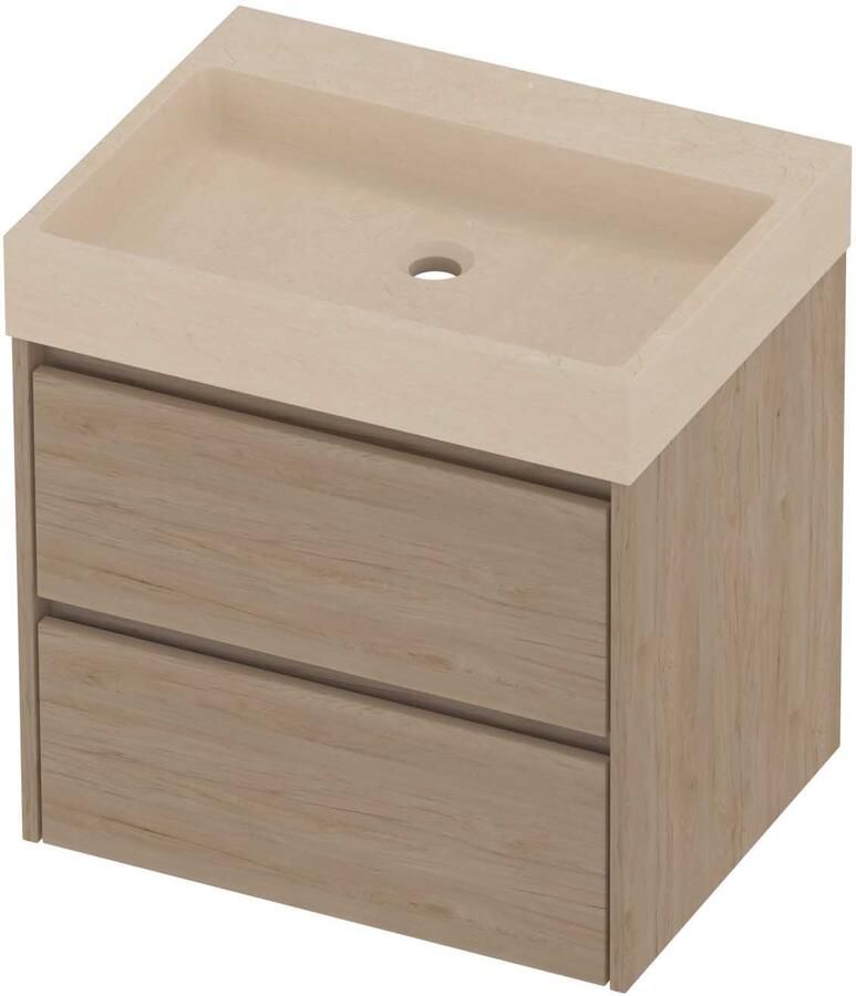 Proline Evoli Badmeubelset Hardsteen Loft 60x46x62 cm Sand Stone Ideal Oak