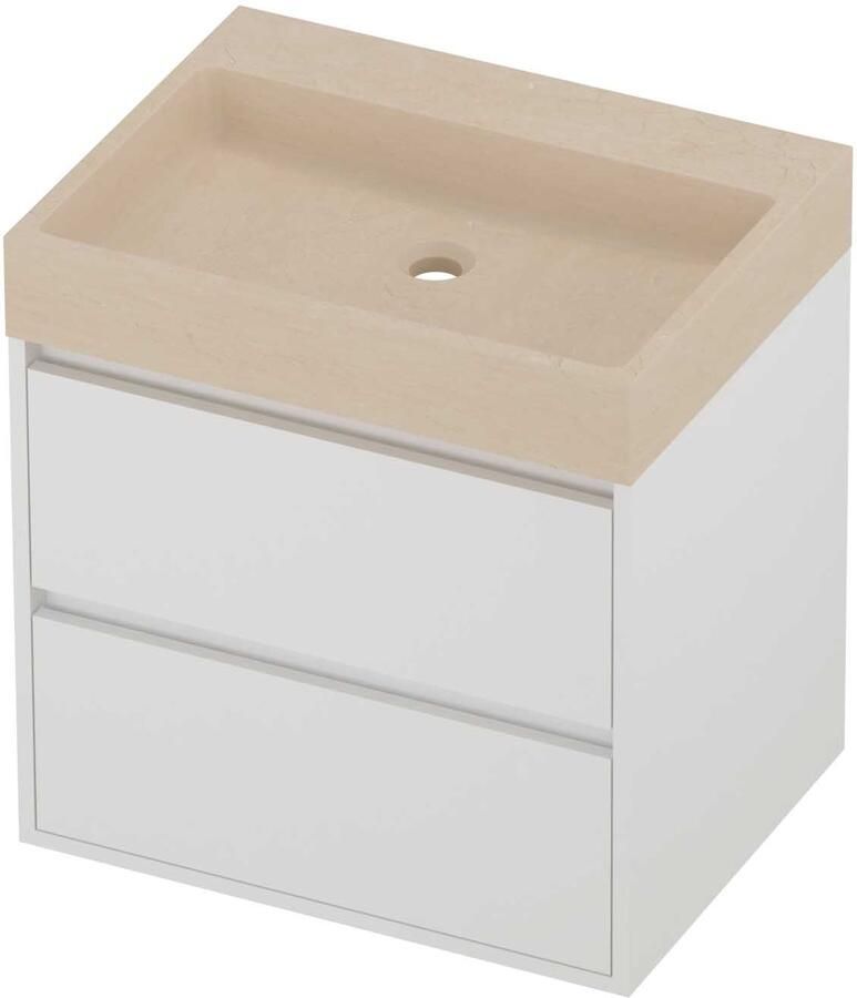Proline Evoli Badmeubelset Hardsteen Loft 60x46x62 cm Sand Stone Mat White
