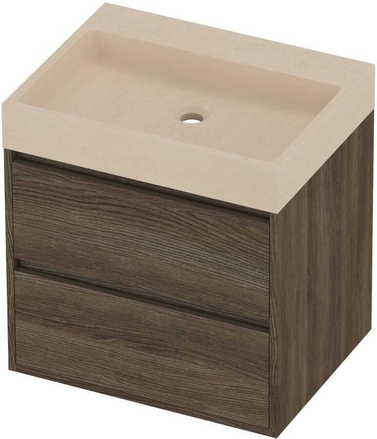 Proline Evoli Badmeubelset Hardsteen Loft 60x46x62 cm Sand Stone Vital Oak