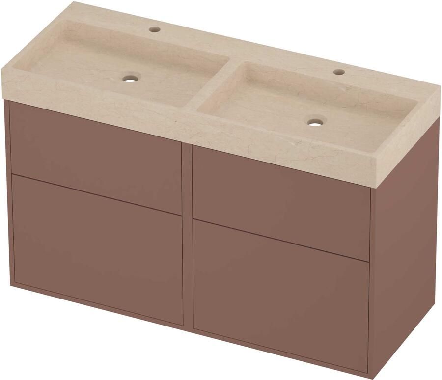 Proline Evoli Badmeubelset Hardsteen Loft Asymmetrisch 120x46x75 cm Sand Stone Beauty Blush