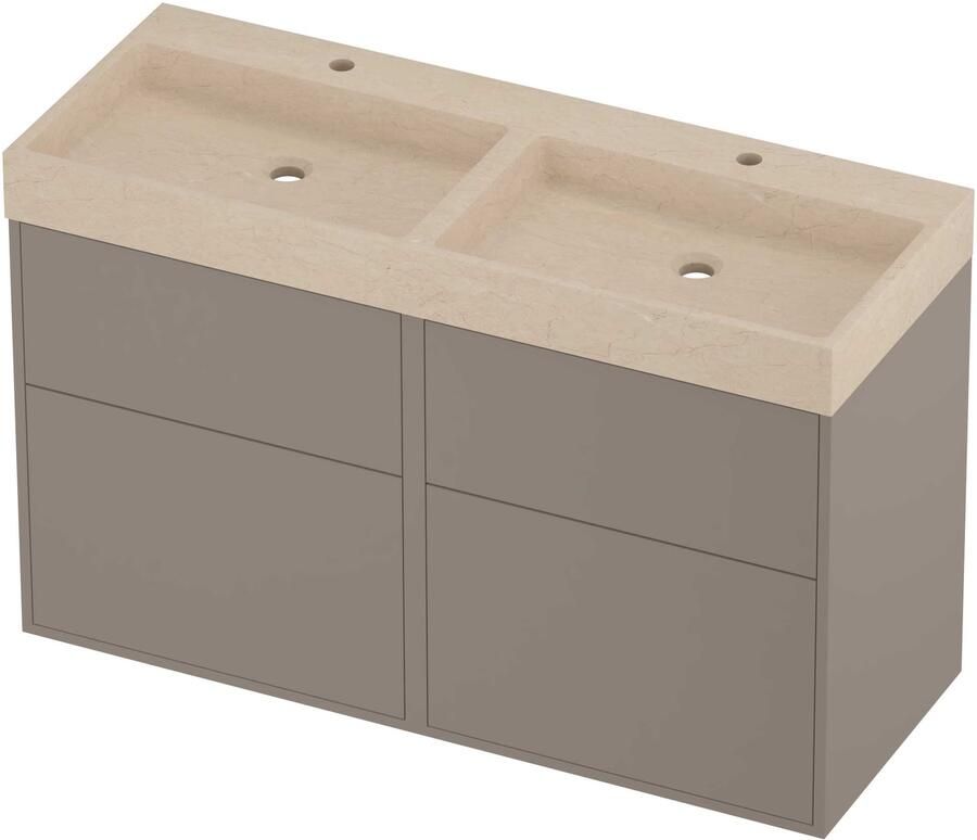 Proline Evoli Badmeubelset Hardsteen Loft Asymmetrisch 120x46x75 cm Sand Stone Clay Beige