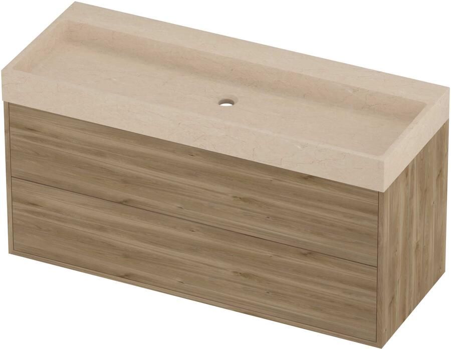 Proline Evoli Badmeubelset Hardsteen Loft Centraal 120x46x62 cm Sand Stone Cider Oak