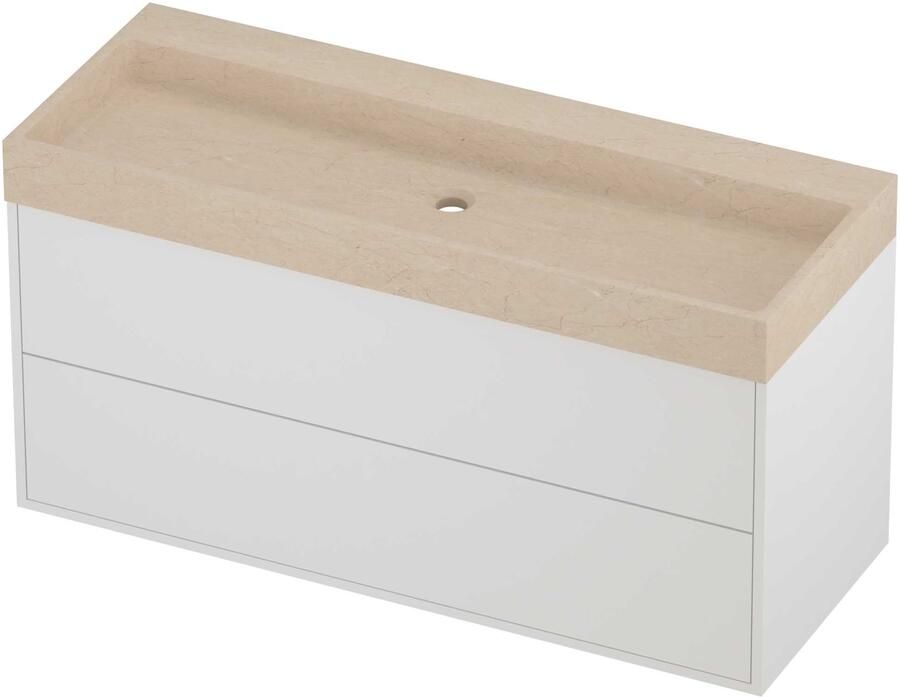 Proline Evoli Badmeubelset Hardsteen Loft Centraal 120x46x62 cm Sand Stone Mat White