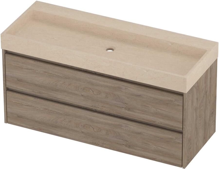 Proline Evoli Badmeubelset Hardsteen Loft Centraal 120x46x62 cm Sand Stone Raw Oak