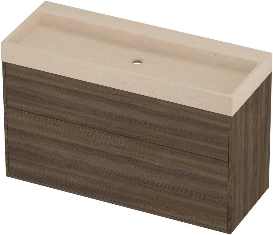 Proline Evoli Badmeubelset Hardsteen Loft Centraal 120x46x75 cm Sand Stone Vital Oak
