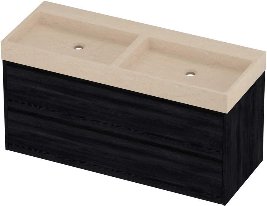 Proline Evoli Badmeubelset Hardsteen Loft Dubbel 120x46x62 cm Sand Stone Black Oak