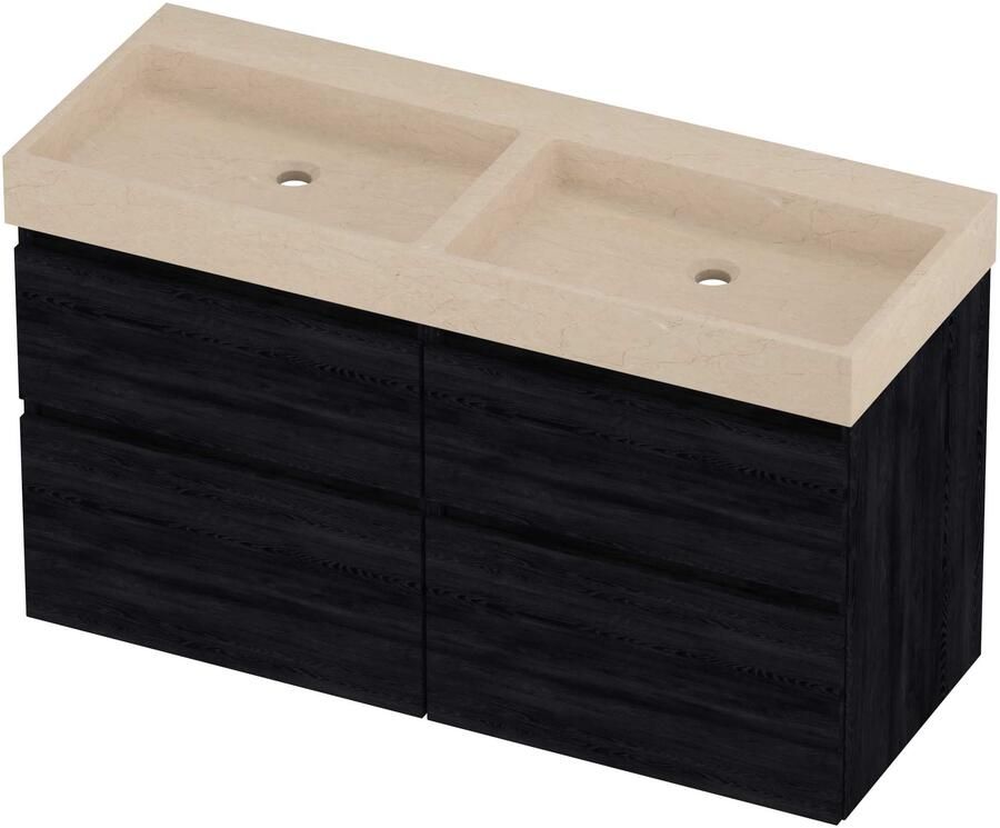 Proline Evoli Badmeubelset Hardsteen Loft Dubbel 120x46x70 cm Sand Stone Black Oak