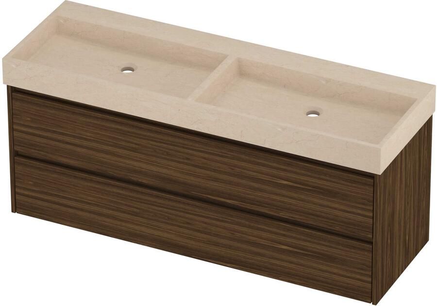 Proline Evoli Badmeubelset Hardsteen Loft Dubbel 140x46x62 cm Sand Stone Cabana Oak