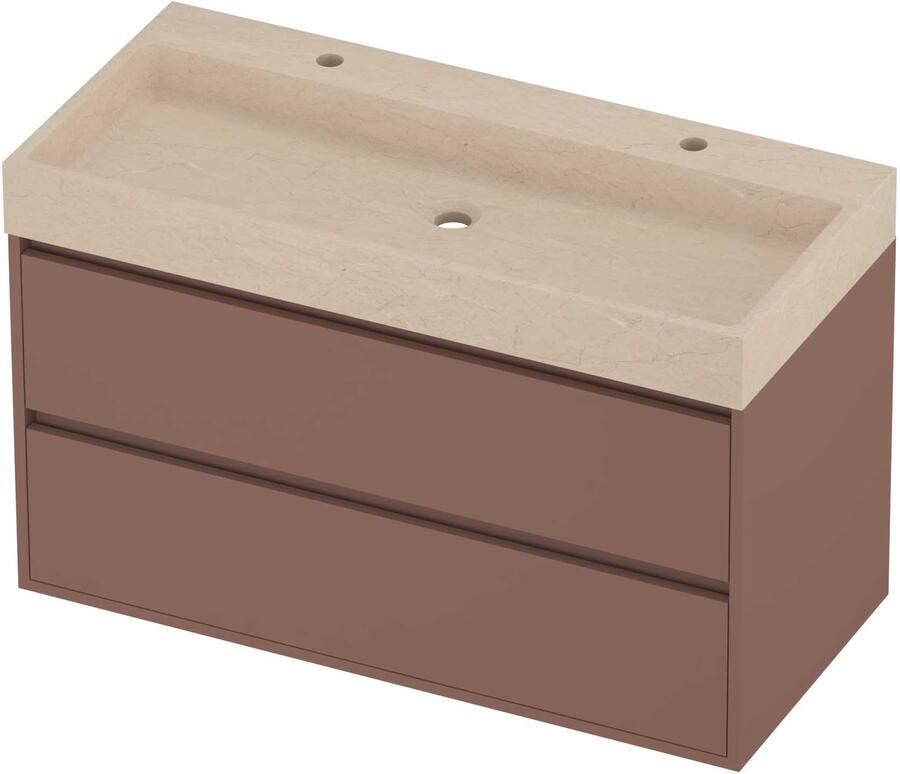 Proline Evoli Badmeubelset Hardsteen Loft Greeploos 100x46x62 cm Sand Stone Beauty Blush