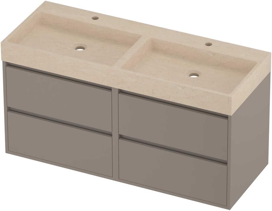 Proline Evoli Badmeubelset Hardsteen Loft Greeploos 120x46x62 cm Sand Stone Clay Beige