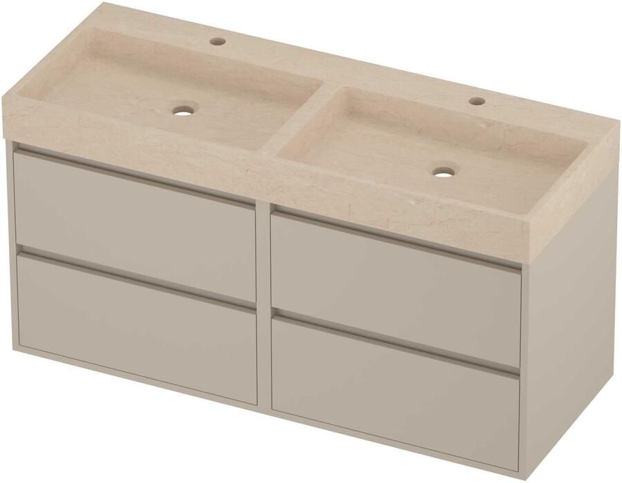 Proline Evoli Badmeubelset Hardsteen Loft Greeploos 120x46x62 cm Sand Stone Soft Linen