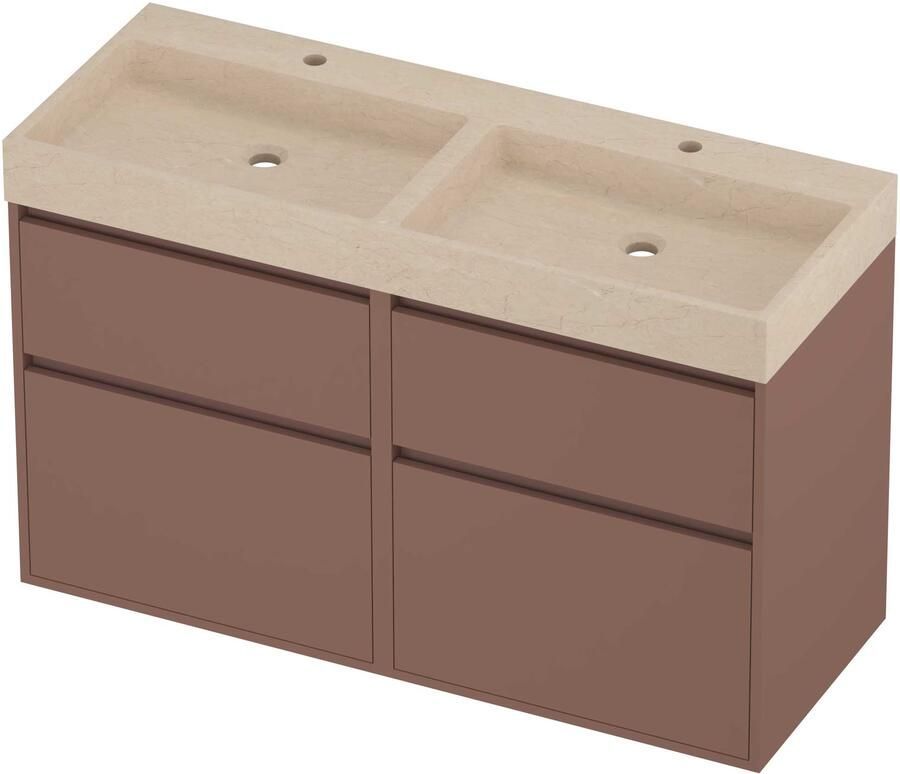 Proline Evoli Badmeubelset Hardsteen Loft Greeploos 120x46x75 cm Sand Stone Beauty Blush