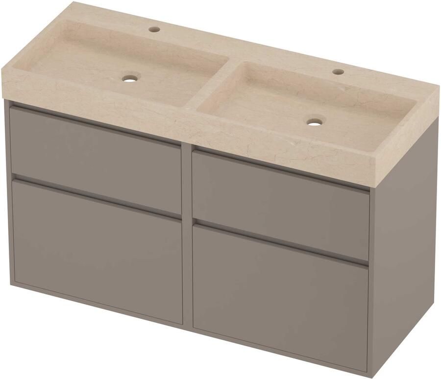 Proline Evoli Badmeubelset Hardsteen Loft Greeploos 120x46x75 cm Sand Stone Clay Beige