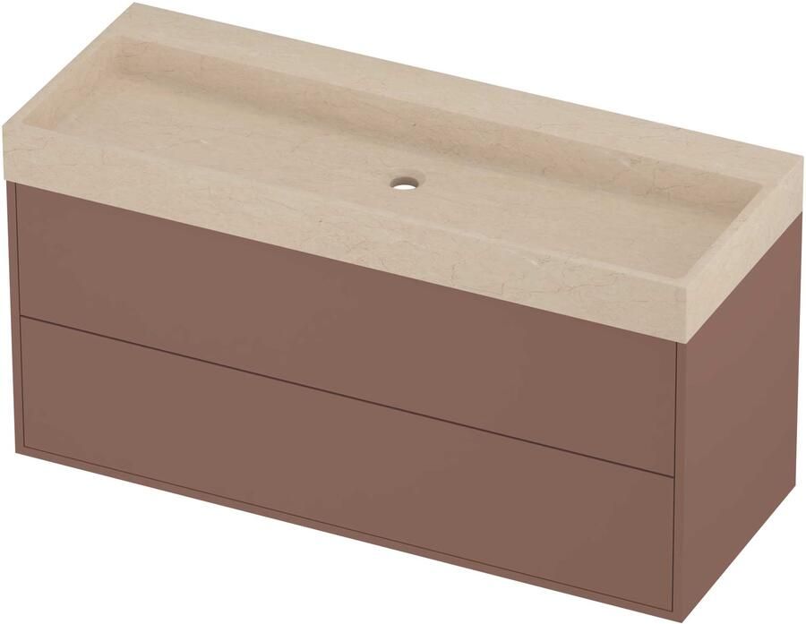 Proline Evoli Badmeubelset Hardsteen Loft In Kader 120x46x62 cm Sand Stone Beauty Blush