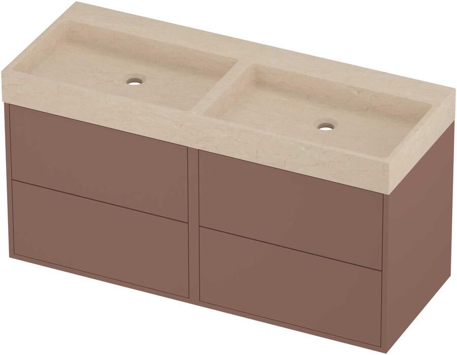 Proline Evoli Badmeubelset Hardsteen Loft Voor Grepen 120x46x62 cm Sand Stone Beauty Blush