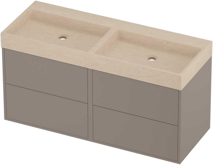 Proline Evoli Badmeubelset Hardsteen Loft Voor Grepen 120x46x62 cm Sand Stone Clay Beige