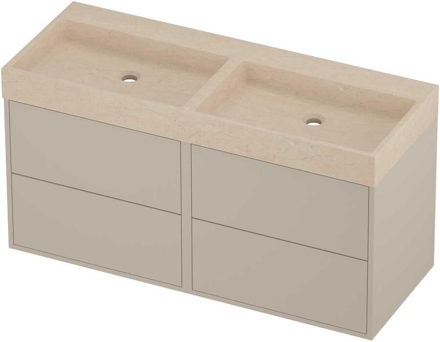 Proline Evoli Badmeubelset Hardsteen Loft Voor Grepen 120x46x62 cm Sand Stone Soft Linen