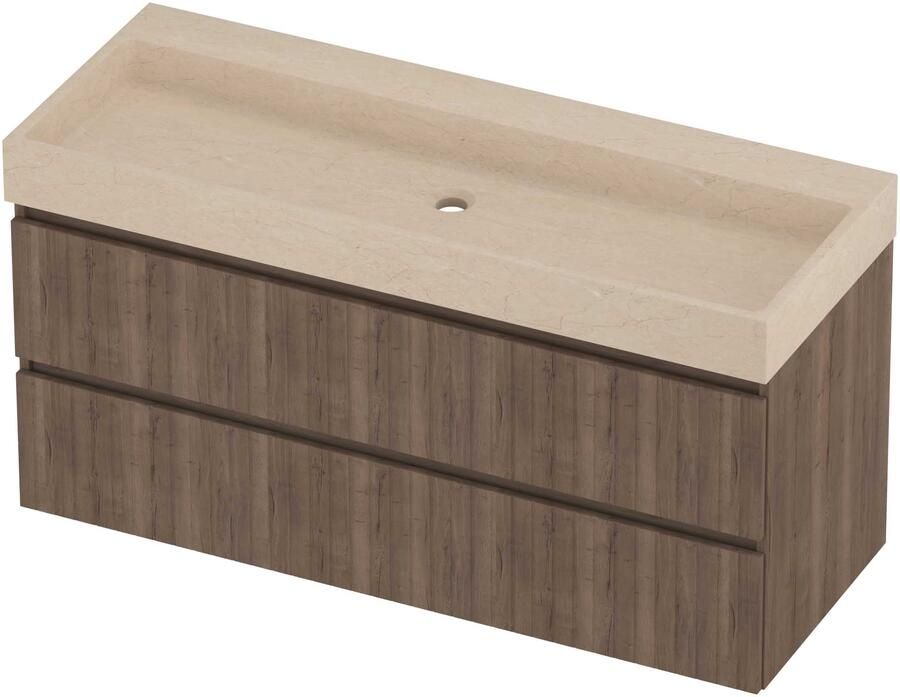 Proline Evoli Badmeubelset Hardsteen Loft Zonder Kraangat 120x46x62 cm Sand Stone Terra Oak