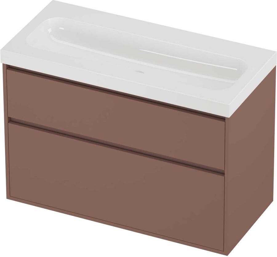 Proline Haga Badmeubelset Polystone Mezza 100x46x73 cm Glans Wit Beauty Blush